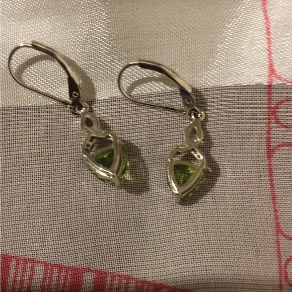 NWOT Madagascar Natural Peridot & White Topaz 925 Lever Back Earrings - Picture 11 of 14